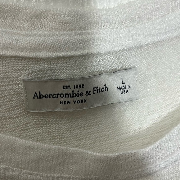 ABERCROMBIE & FITCH Black and White Love Sucks Ladies Short Sleeve Top | Large - Picture 2 of 5